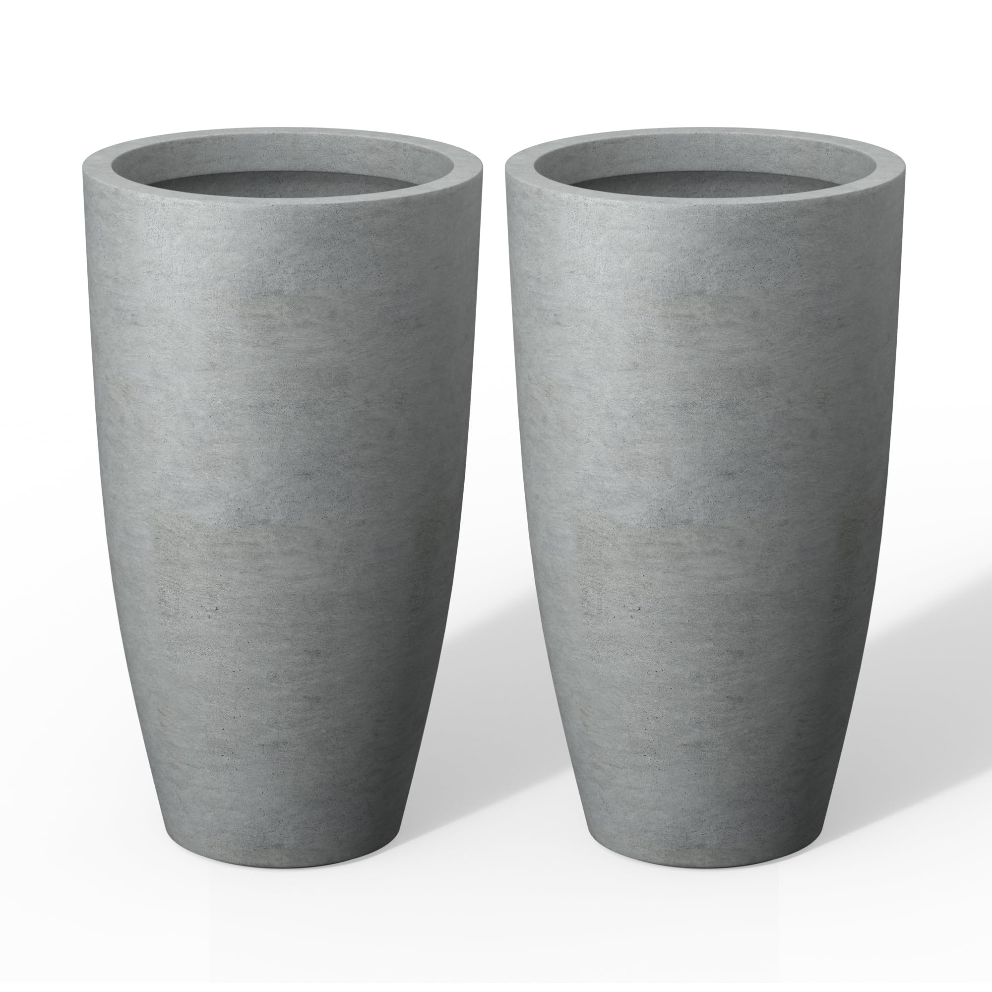 Kante 23.6" H Natural Concrete Tall Planters (Set of 2), Large Outdoor Indoor Decorative Plant Po... | Amazon (US)