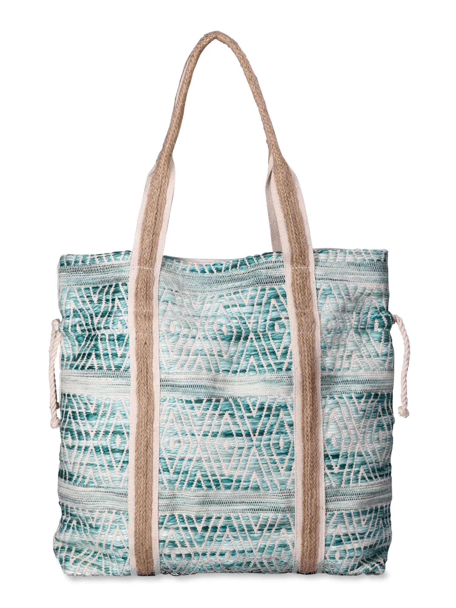 No Boundaries Juniors' Print Beach Tote, Teal - Walmart.com | Walmart (US)