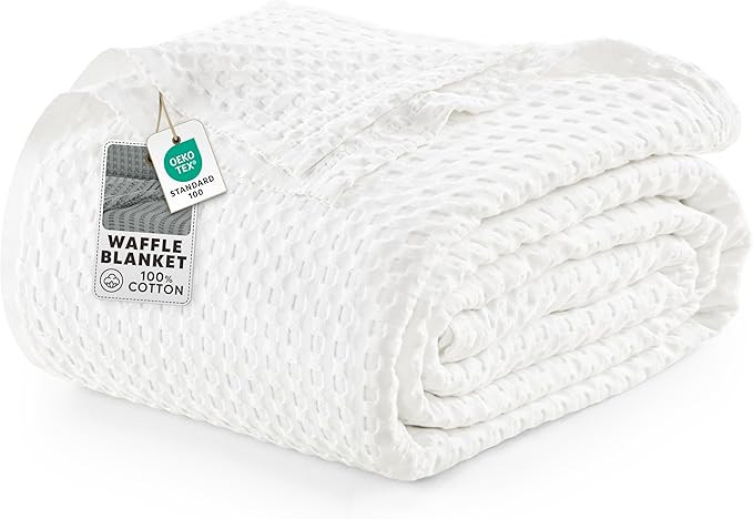 Utopia Bedding White 100% Cotton Waffle Blanket 300 GSM [Twin - 90x72 Inch] Soft Lightweight Brea... | Amazon (US)