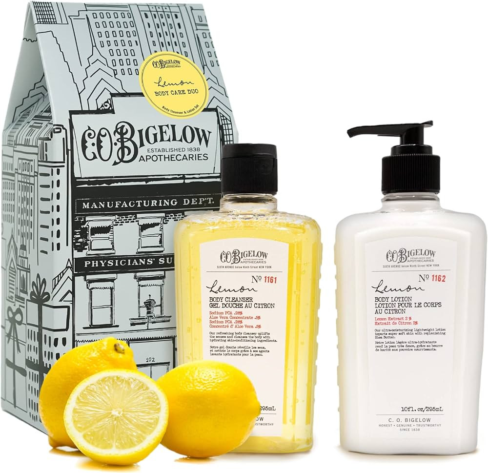 C.O. Bigelow Apothecary Duo Bodycare Gift Set, Lemon Body Wash & Body Lotion, Liquid Soap & Moist... | Amazon (US)