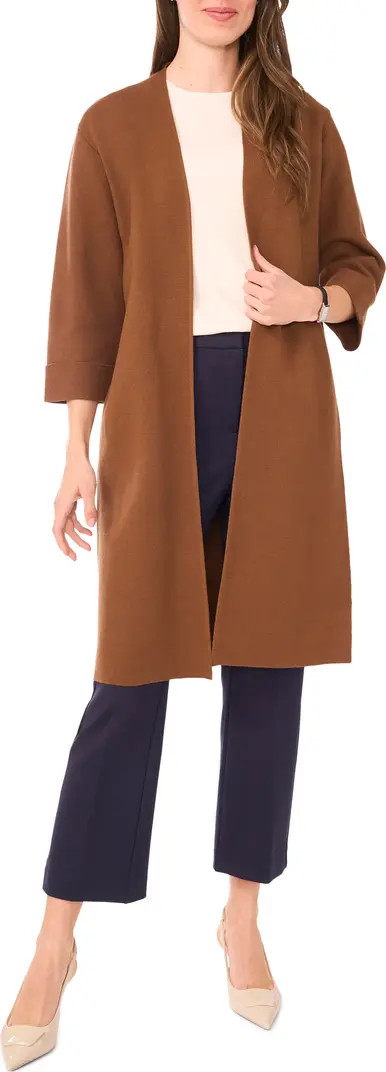 Open Front Three Quarter Sleeve Longline Cardigan | Nordstrom