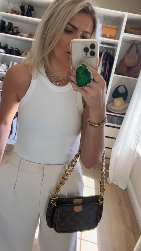 My favorite Amazon tank for $17 - true to size and such good quality 
Wearing a strapless bra - now $29
Abercrombie pants now on major sale 

summer outfit idea, sale finds, sale favorites 

#LTKFindsUnder50 #LTKStyleTip #LTKSaleAlert