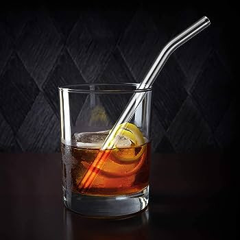 HeykirHome 6-Pack Reusable Glass Straw-Transparent,Size 8''x10 MM,Including 3 Straight and 3 Bent... | Amazon (US)