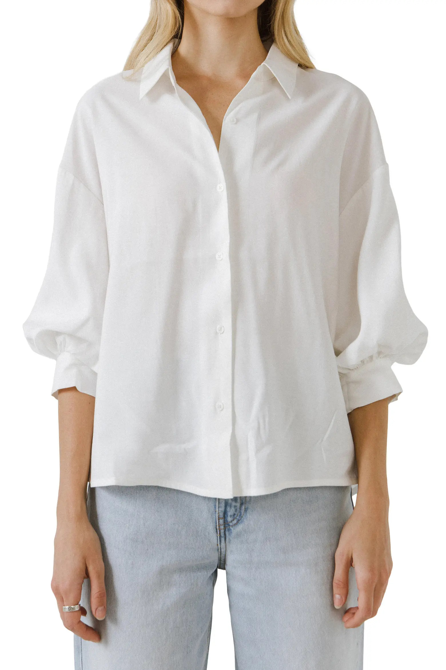 Balloon Sleeve Button-Up Shirt (Women) | Nordstrom | Nordstrom