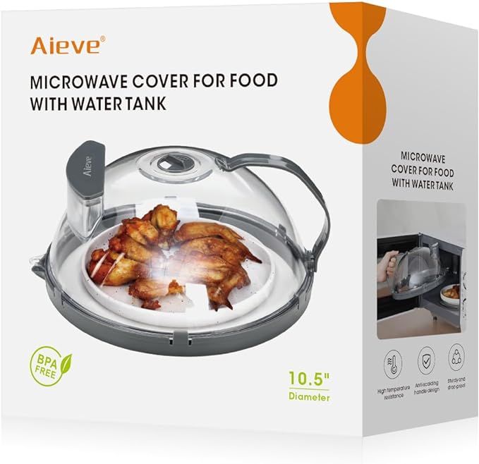 Aieve Microwave Splatter Cover with Water Tank, Microwave Cover for Food Splatter Guard BPA Free | Amazon (US)