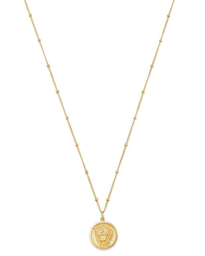 14K Yellow Gold Diamond Lion Medallion Necklace, 18" | Bloomingdale's (US)