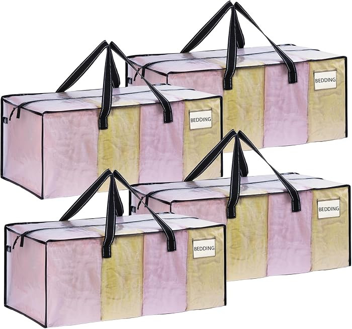 VENO 4 Pack Heavy Duty Moving Bags, Clear Packing Bags for Easy Visibility, Alternative to Moving... | Amazon (US)