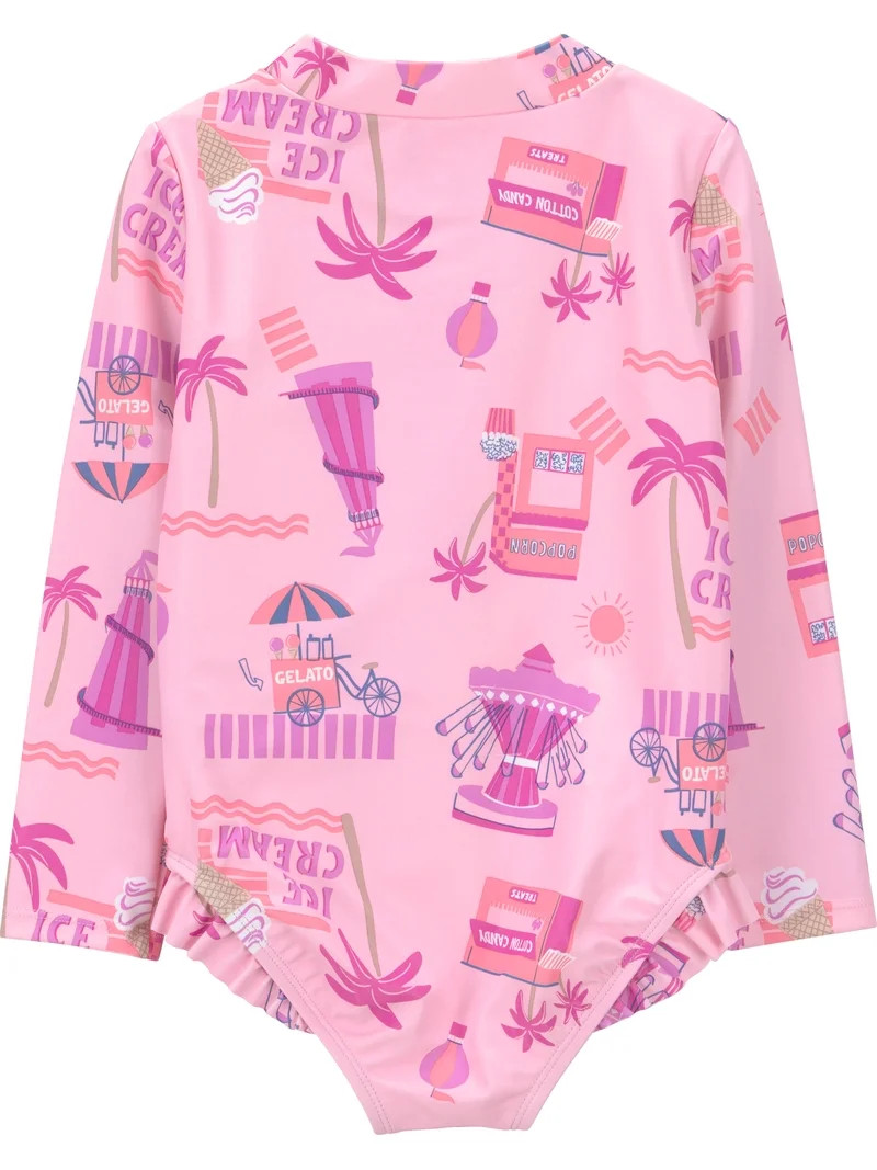 Carter's Child of Mine Toddler Girl Rash Guard Swimsuit, One-Piece, Sizes 12M-5T | Walmart (US)