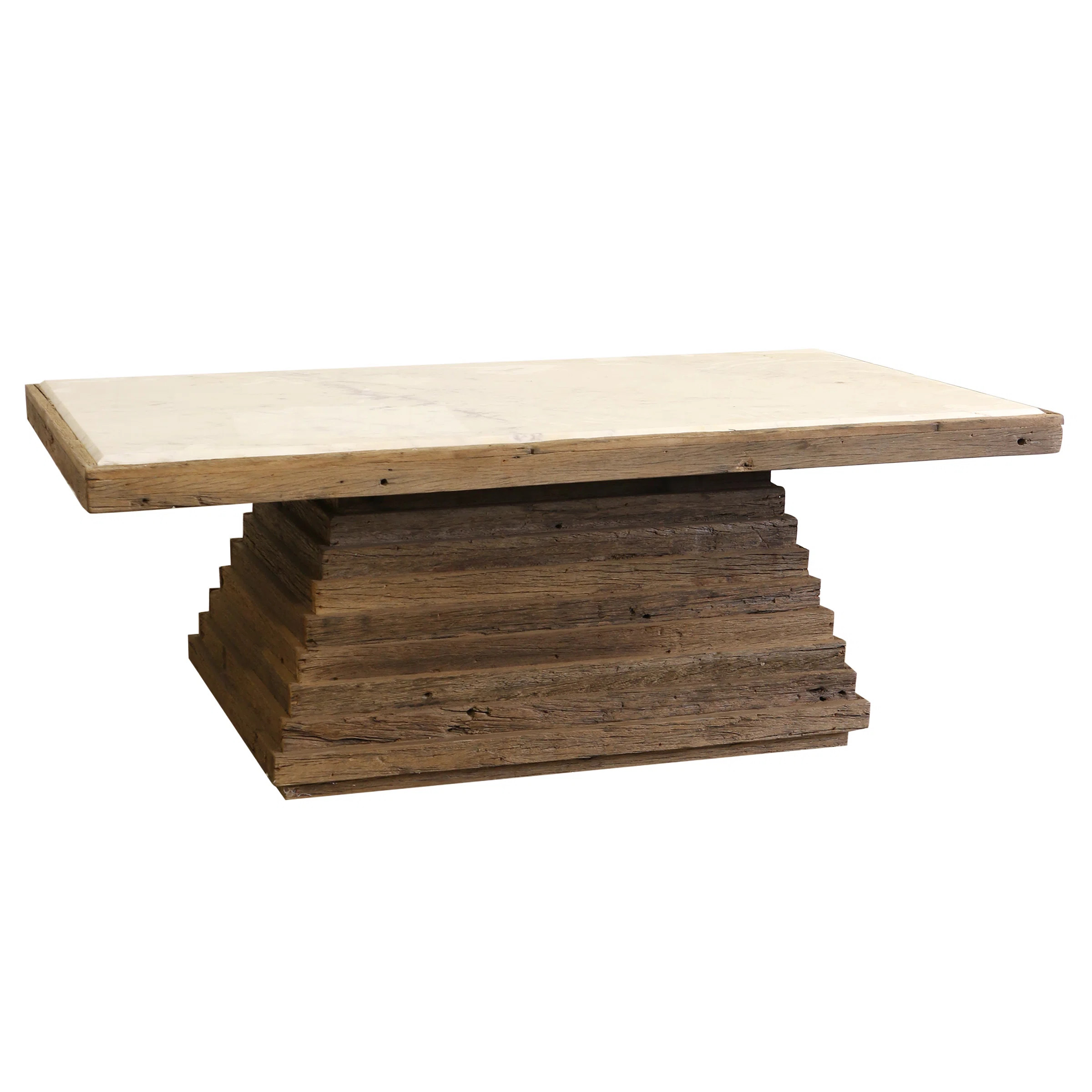 Laurel Foundry Modern Farmhouse Mesa Wooden & Marble Coffee Table - Natural & White - Wayfair Can... | Wayfair North America