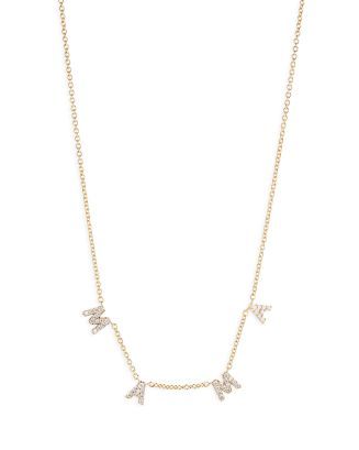 Mother's Day Pavé Mama Statement Necklace in 18K Gold Plated, 16"-18" | Bloomingdale's (US)