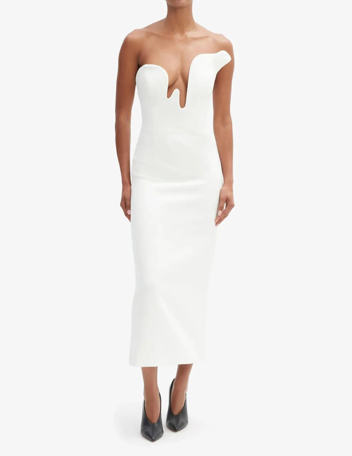 Rosalyn Midi Dress In White | Shop Simon