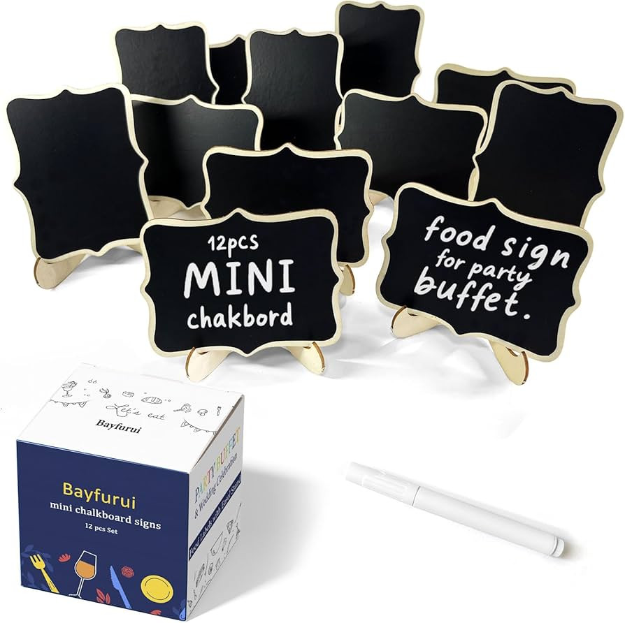 12pcs Mini Chalkboard Signs with Stand,Food Labels for Party Buffet, Food Tag/Name Card for Weddi... | Amazon (US)