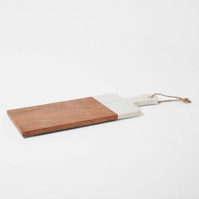 20&#34; x 8&#34; Marble and Wood Serving Board - Threshold&#8482; | Target