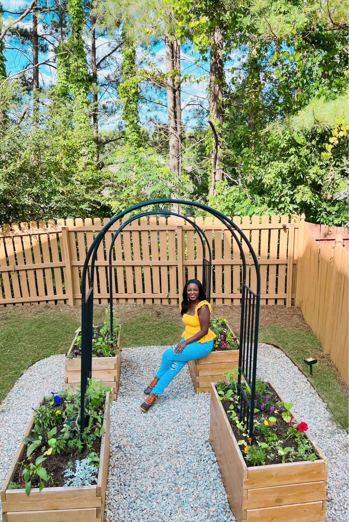 Just a girl and her garden! My garden beds and trellis are on sale!  Garden trellis, garden arch, garden beds, raised garden beds

#LTKsalealert #LTKSpringSale #LTKhome