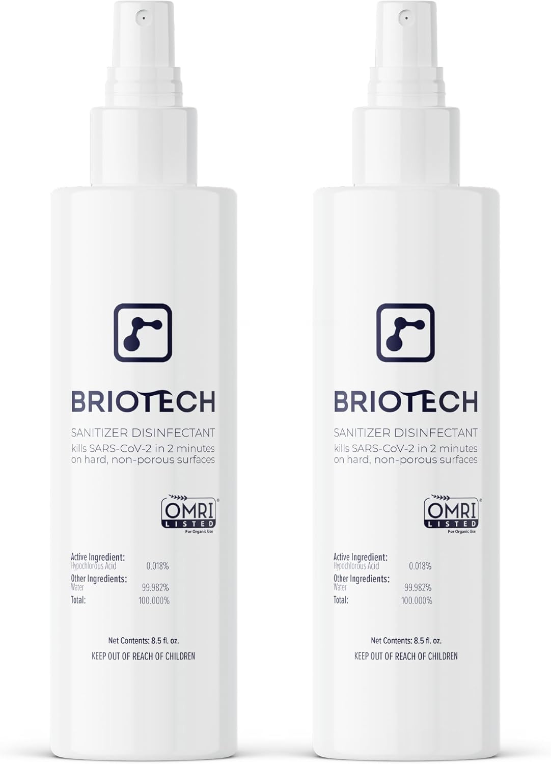 BRIOTECH Sanitizer Disinfectant Hypochlorous Spray, Kills 99.99% of Viruses & Bacteria, Eliminate... | Amazon (US)