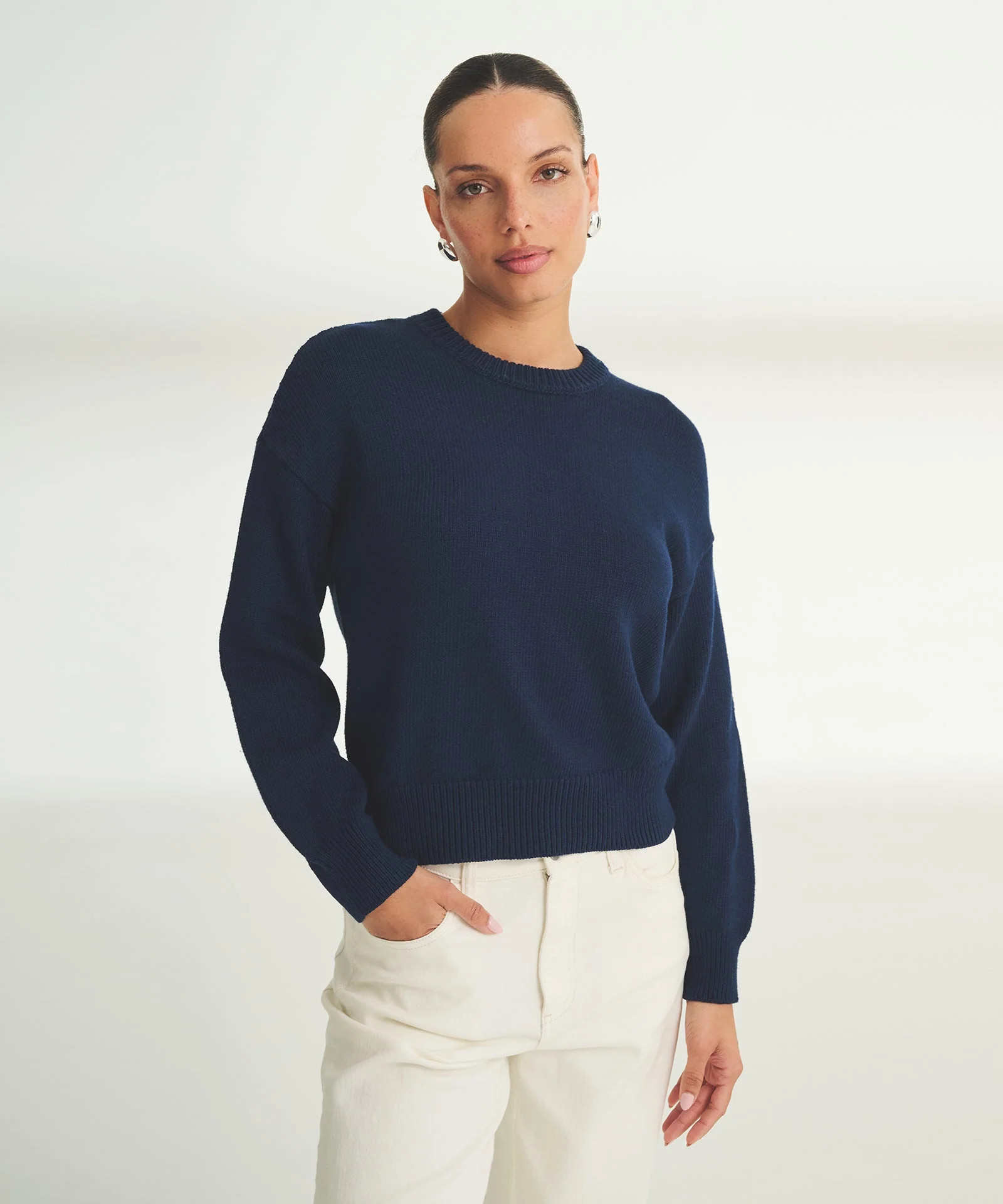 Cotton Relaxed Crewneck Sweater | NAADAM