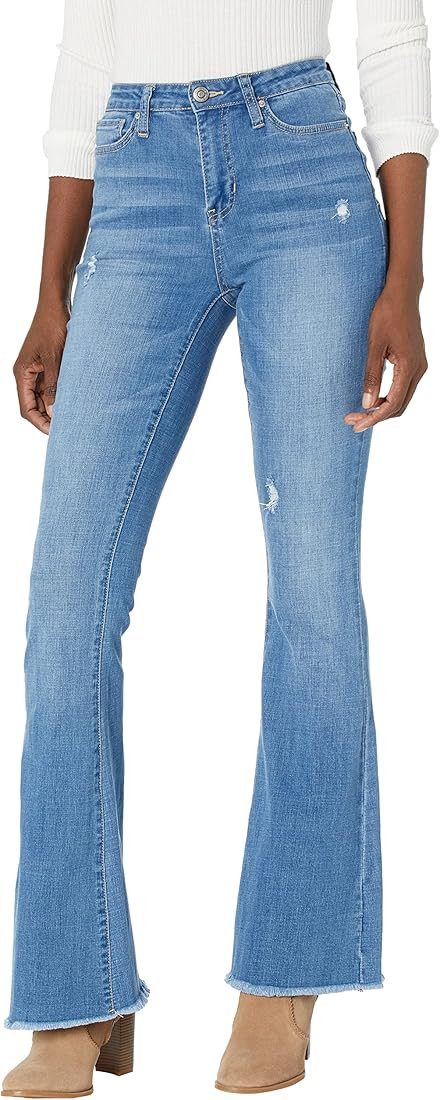 YMI Womens High-Rise Flare Jean with Frayed Hem | Amazon (US)