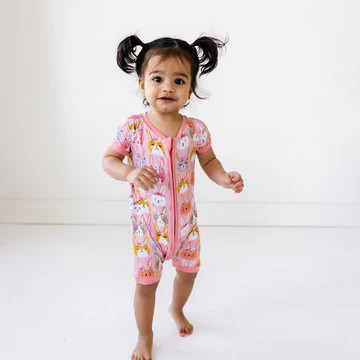 Boho Bunnies Shorty Romper | Little Sleepies