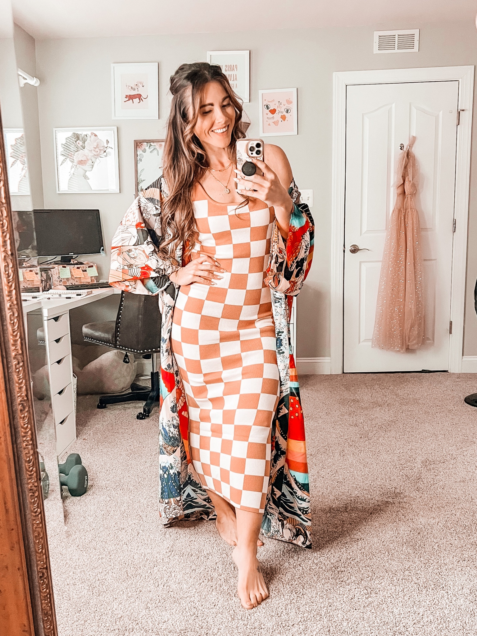 Amazon bodycon dress and kimono/duster for spring into summer style! 

Dress: Medium (thick stretchy material - super soft!)
Kimono: One-size-fits-all

Perfect for brunch, girls night out, beach, resort, vacation, winery.

#LTKstyletip #LTKSeasonal #LTKunder50
