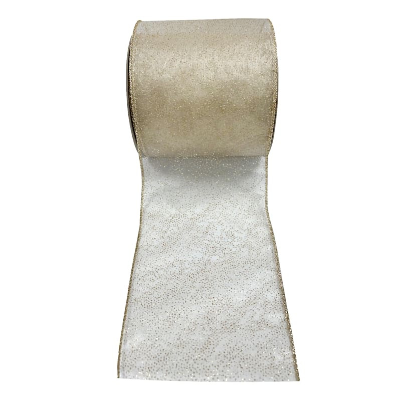 4" Gold Mesh Ribbon, 5yd | At Home