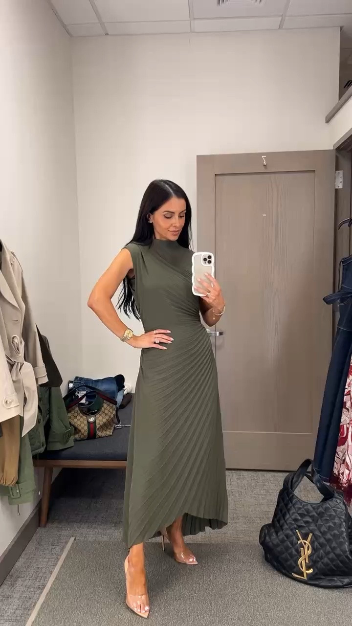 Nordstrom anniversary sale picks I’m buying 
AllSaints green dress - perfect for fall weddings 
Wearing a 0

#nsale @nordstrom

#LTKSaleAlert #LTKOver40 #LTKWedding