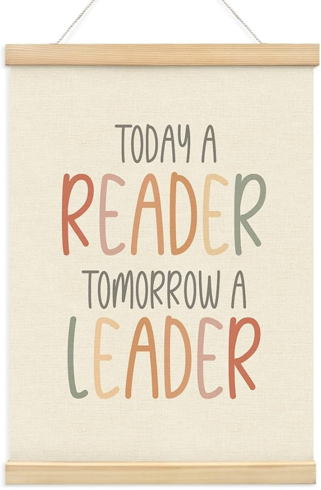 BIWSHA Today A Reader Tomorrow A Leader Poster Hanger Frame,Educational Reading Artwork Ready to ... | Amazon (US)