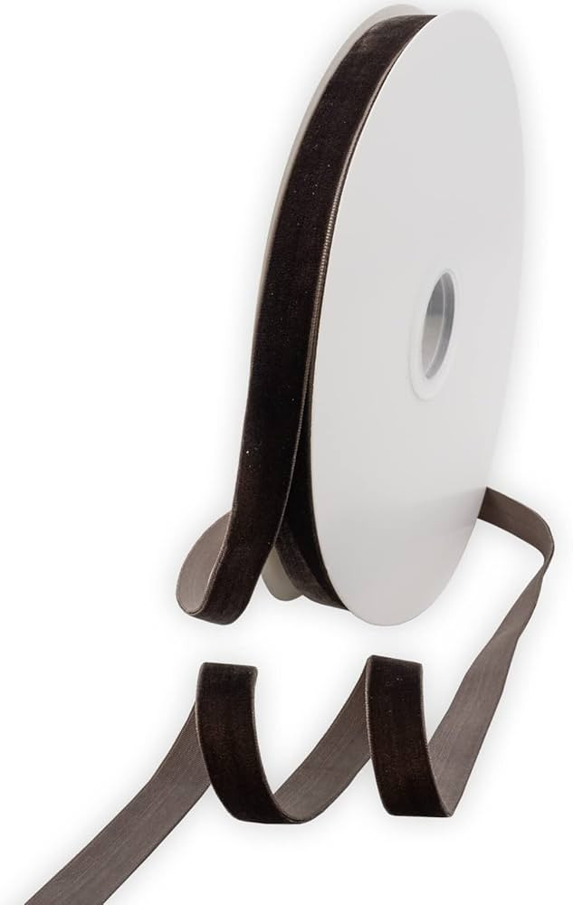 XMLMSH Brown Velvet Ribbon 5/8 Inch Brown Single Face Velvet Ribbon for Gift Wrapping, Hair Bows,... | Amazon (US)