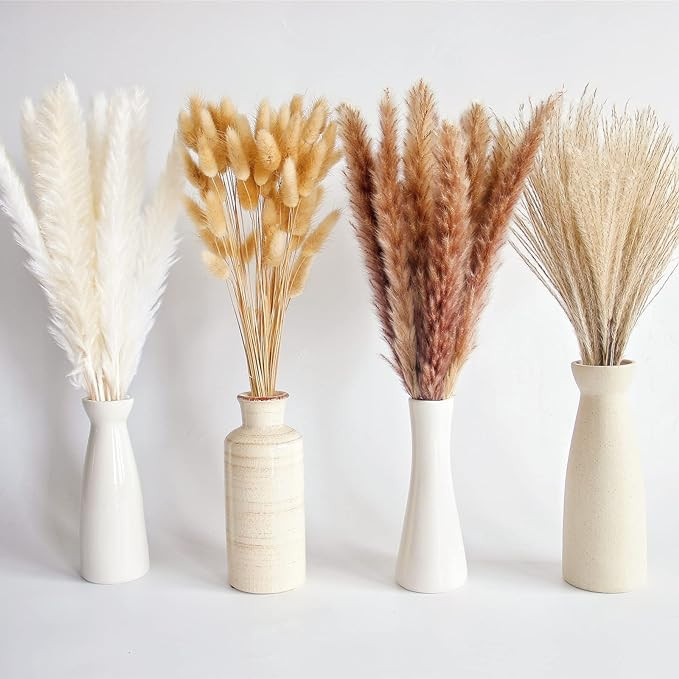 100 PCS Boho Pampas Grass, Naturally Dried Pompas, Pampas Grass Decor for Wedding , Boho Party De... | Amazon (US)