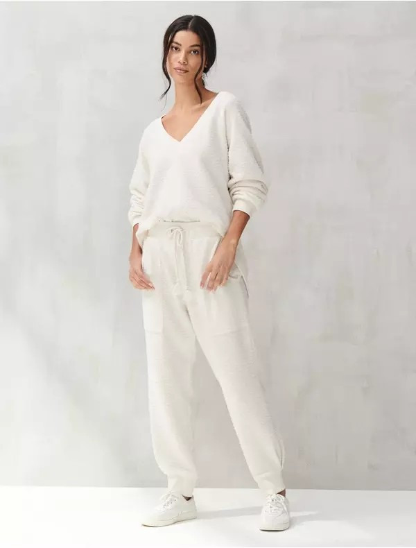 FLEECE V NECK HIGH LOW CREW | Lucky Brand