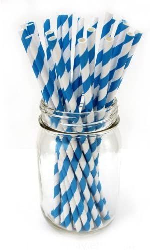 Shuiniba Biodegradable Striped Paper Straws,Paper Drinking Straws for Party, Events and Crafts,Ba... | Amazon (US)