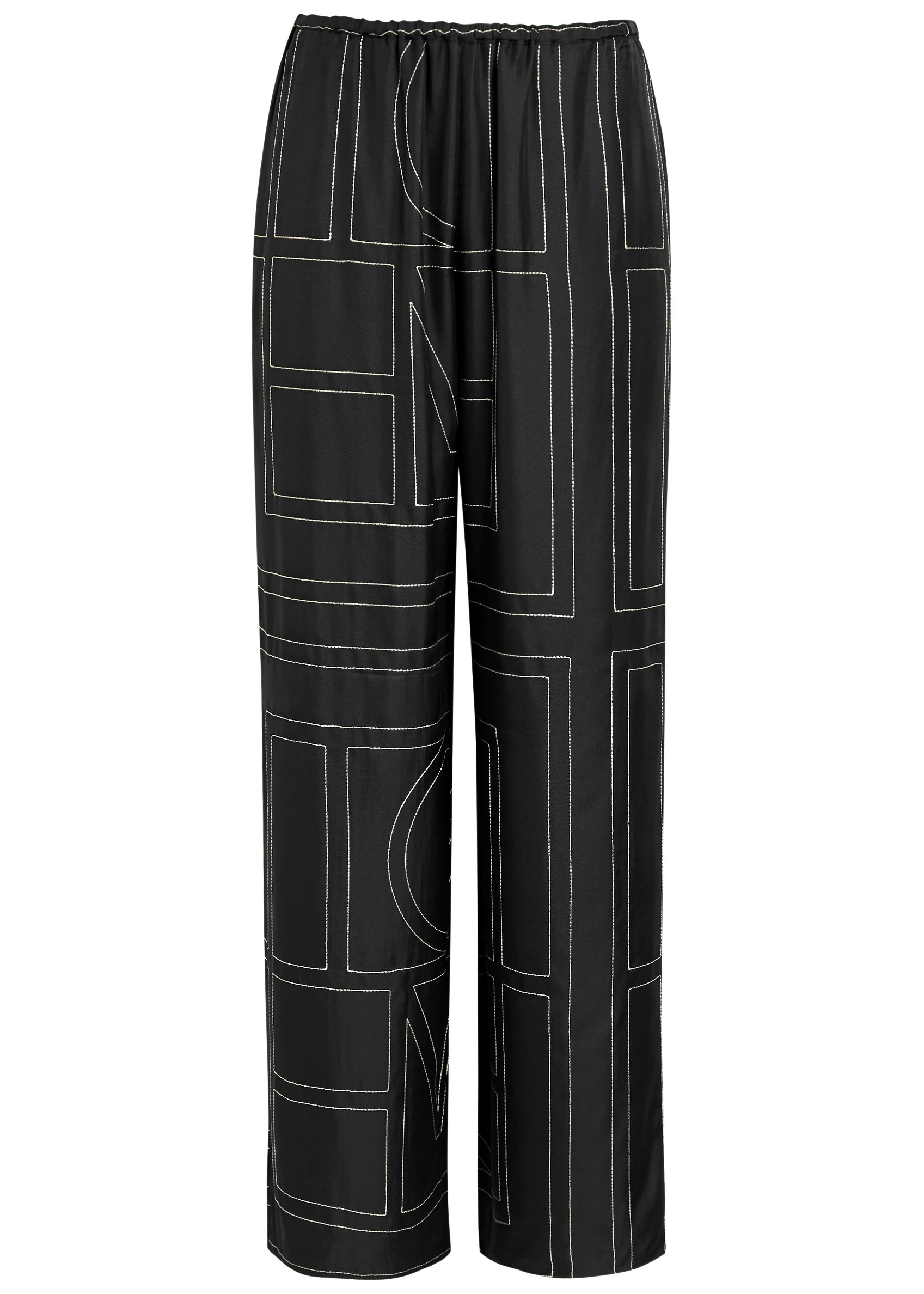 Monogram silk pj bottoms_65703_BLAC | Harvey Nichols