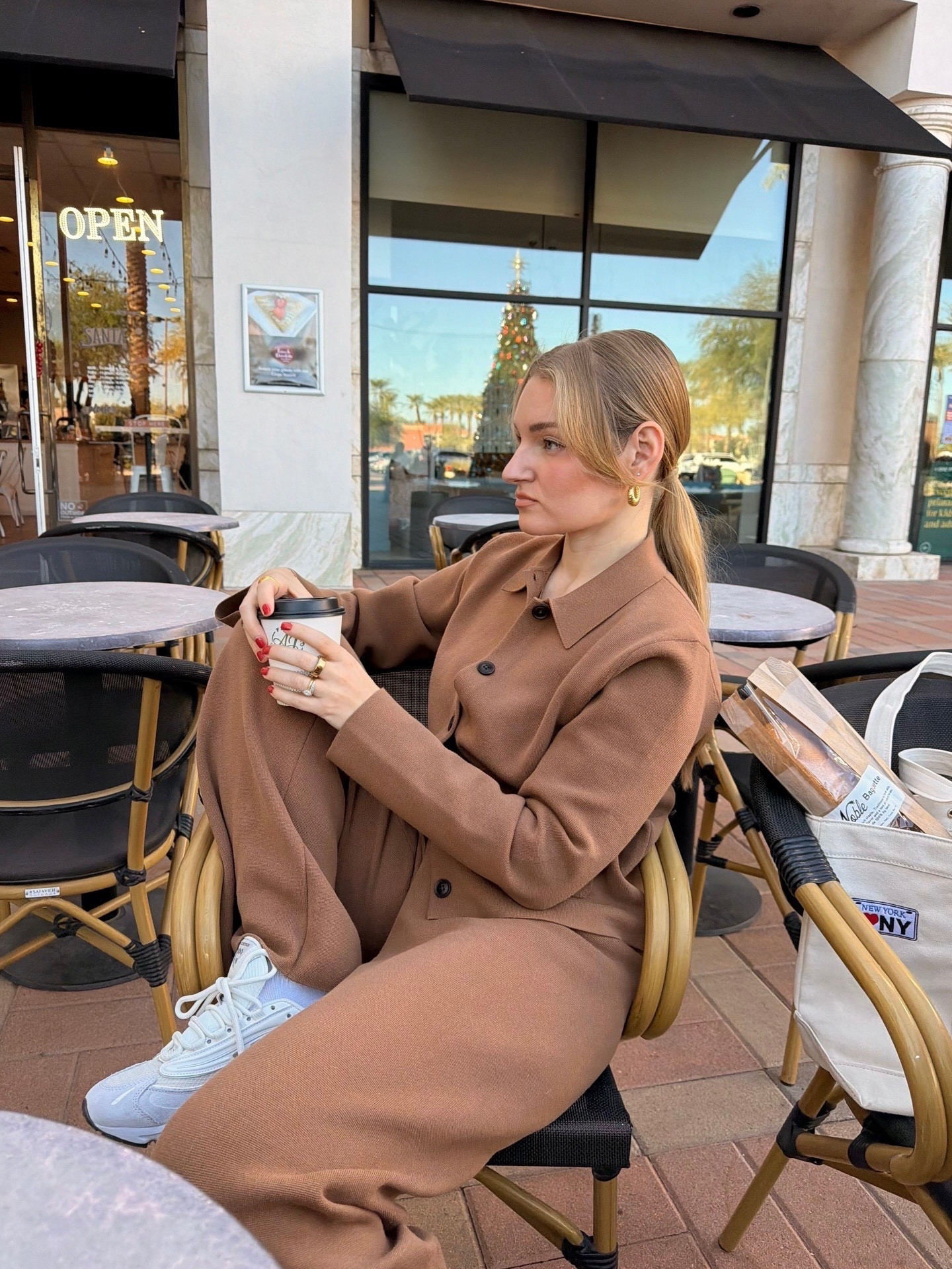 Matching knit set from Uniqlo is sold out, linked similiar from Zara 