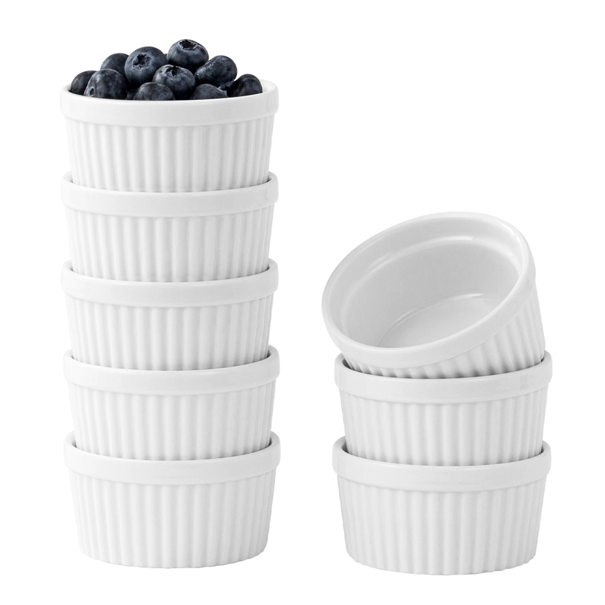 DOWAN 4Oz White Ceramic Ramekins Set of 8, Porcelain Tart Ramekins Dishes, Dip &Baking Bowls, Ove... | Walmart (US)