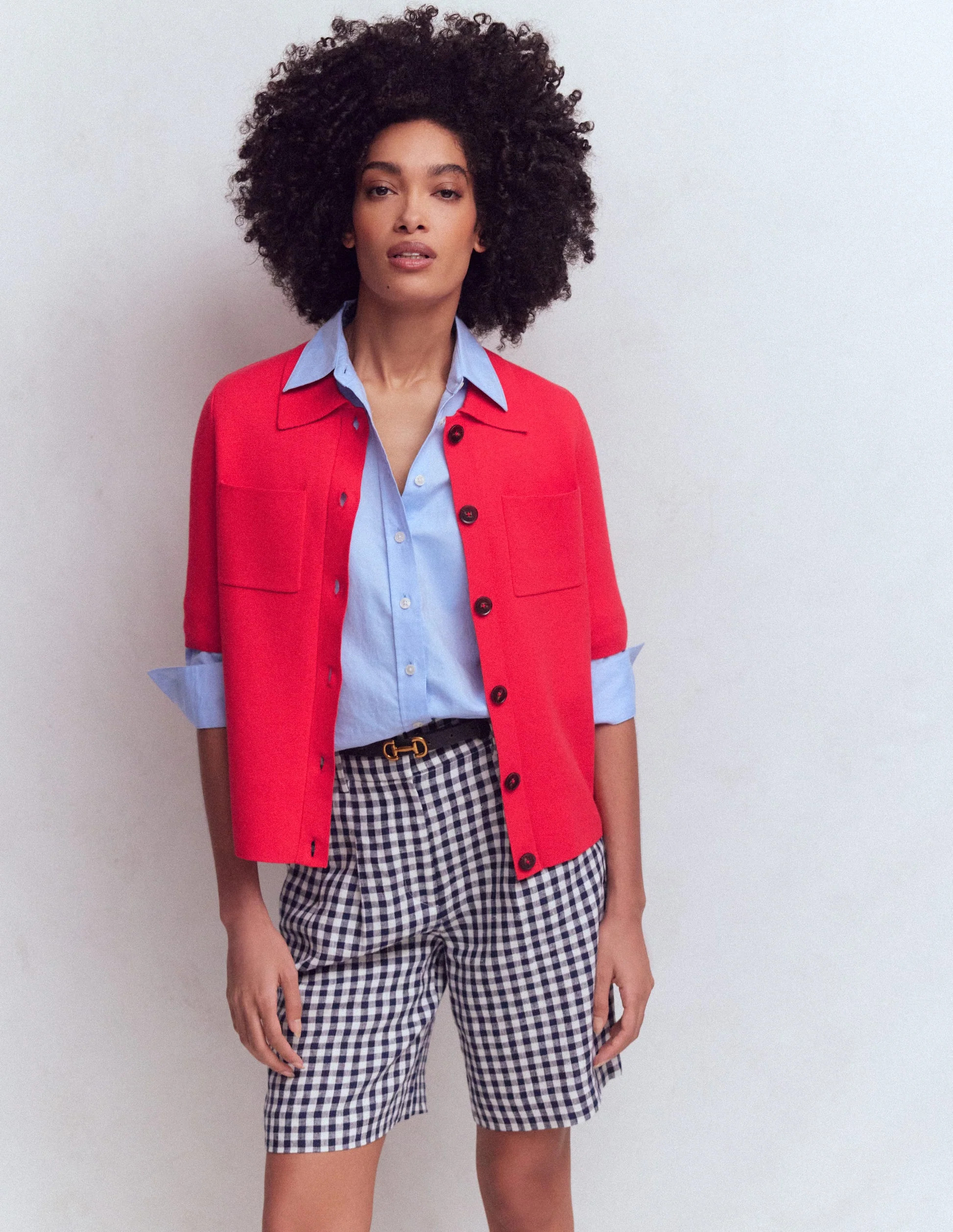 Short Sleeve Knit Shirt-Bright Cherry | Boden (US)