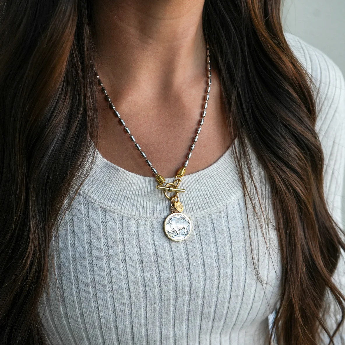18" BUFFALO NICKEL Necklace | Twisted Silver