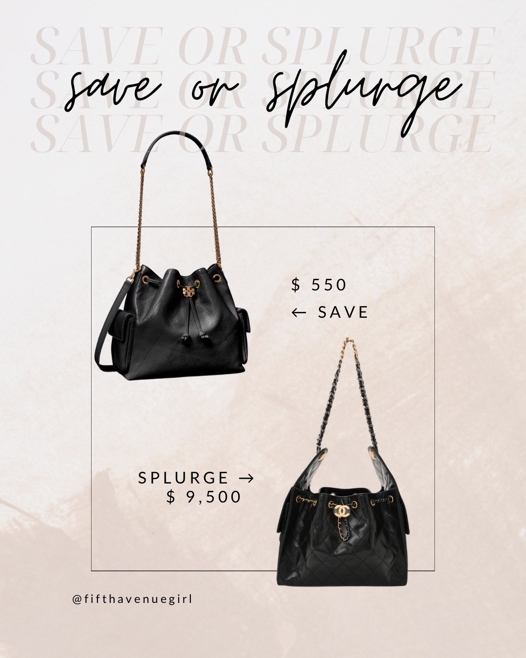 Is it just me or Tory Burch’s new Charlie Drawstring Bag looks like the perfect dupe for the Chanel 25? 🤔🖤