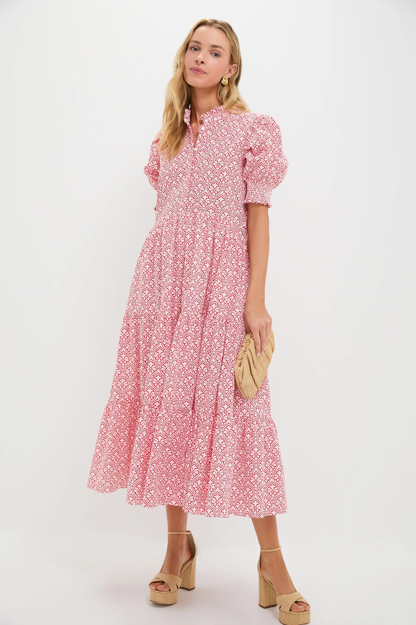 Red & White Quatrefoil Bennett Maxi Dress | Tuckernuck (US)