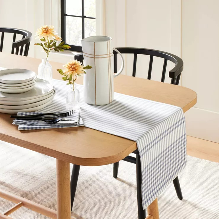 Plaid Stoneware Beverage Pitcher Cream/Clay - Hearth & Hand™ with Magnolia | Target