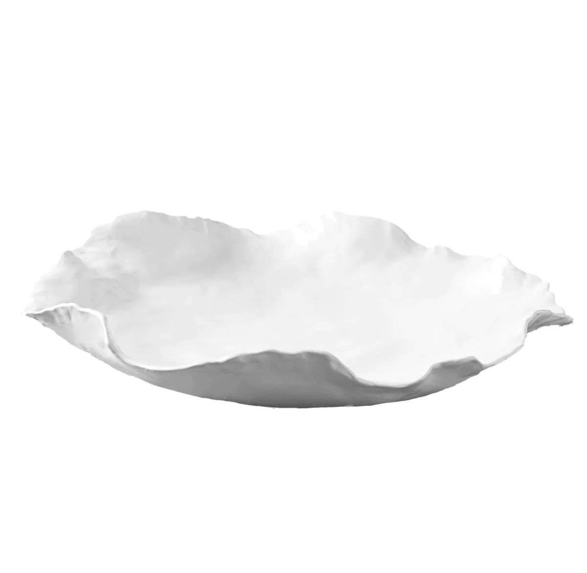 Ceramic White Wavy Bowl, Large | Megan Molten