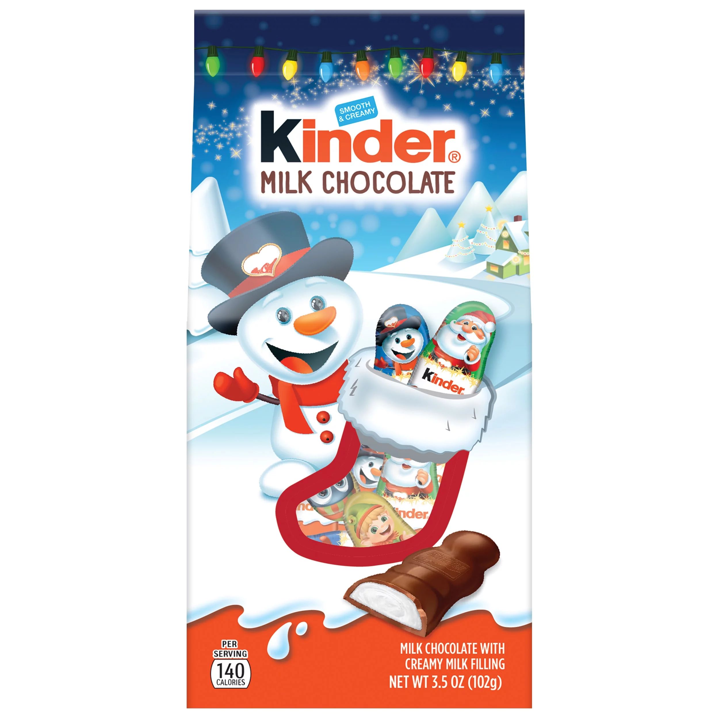 Kinder Milk Chocolate Holiday Mini Figures, Great for Holiday Stocking Stuffers, 3.5 oz Bag - Wal... | Walmart (US)