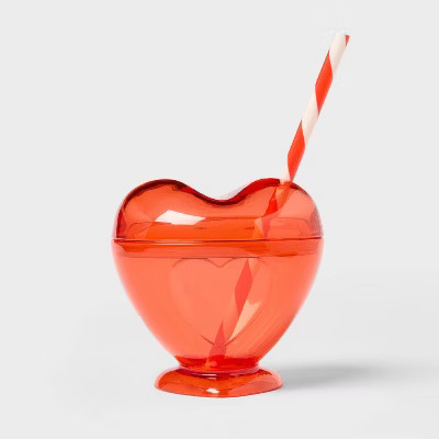 10 fl oz Figural Red Heart Tumbler with Straw - Pillowfort™ | Target