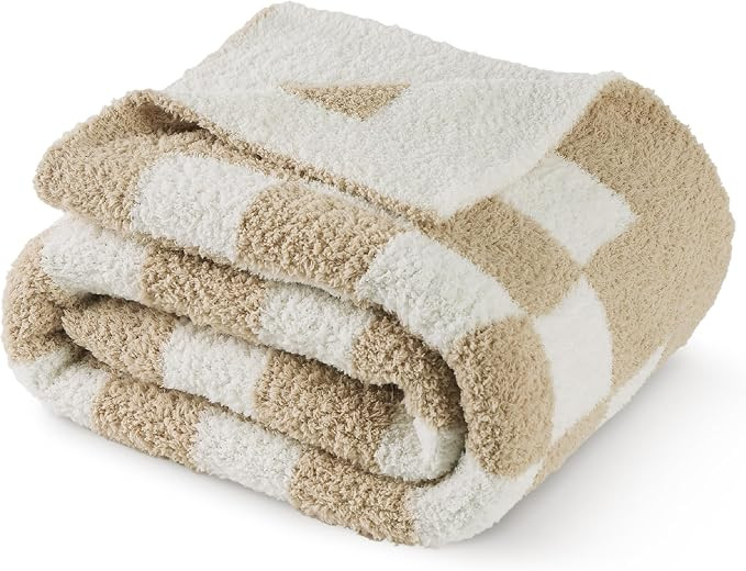 Bedsure GentleSoft Checkered Twin Blanket for Couch, Super Soft Cozy & Warm Knit Throw Blanket, L... | Amazon (US)