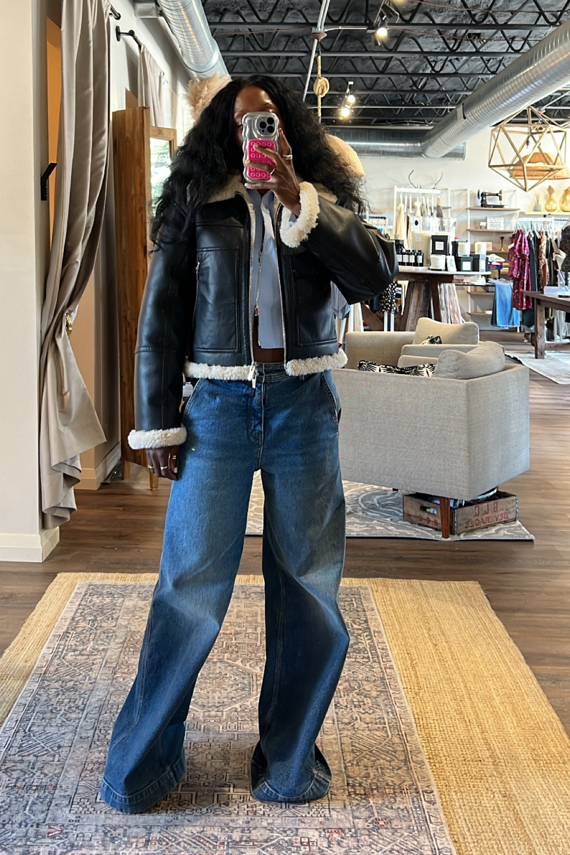 Black faux fur bomber with a little fun fur

#LTKNYFW