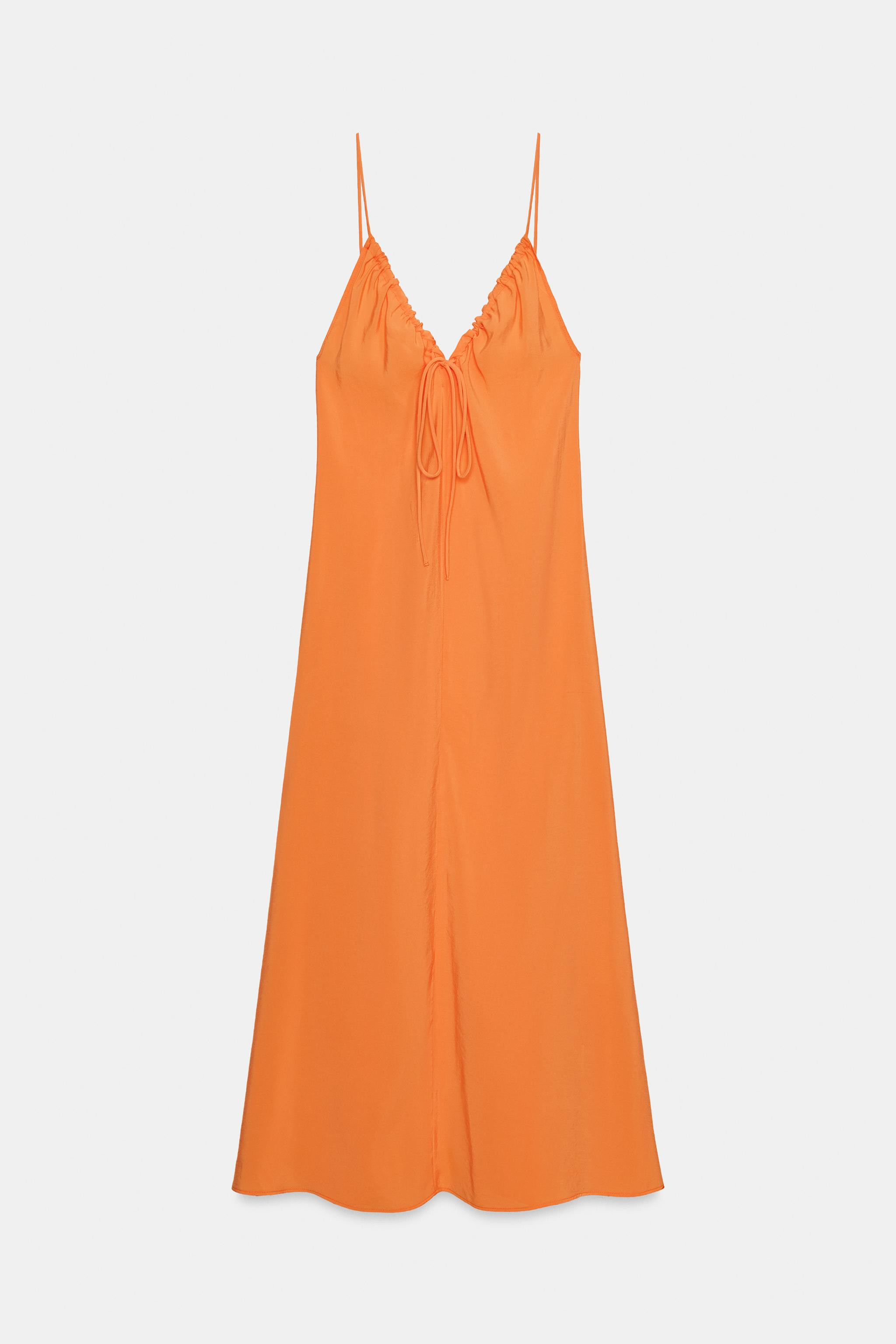 FLOWY TIED MIDI DRESS | Zara US