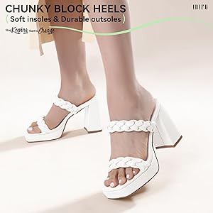 IDIFU IN4 Platform Heels High Braided Chunky Block Square Toe Heels Wedding Bridal Prom Dress Sho... | Amazon (US)