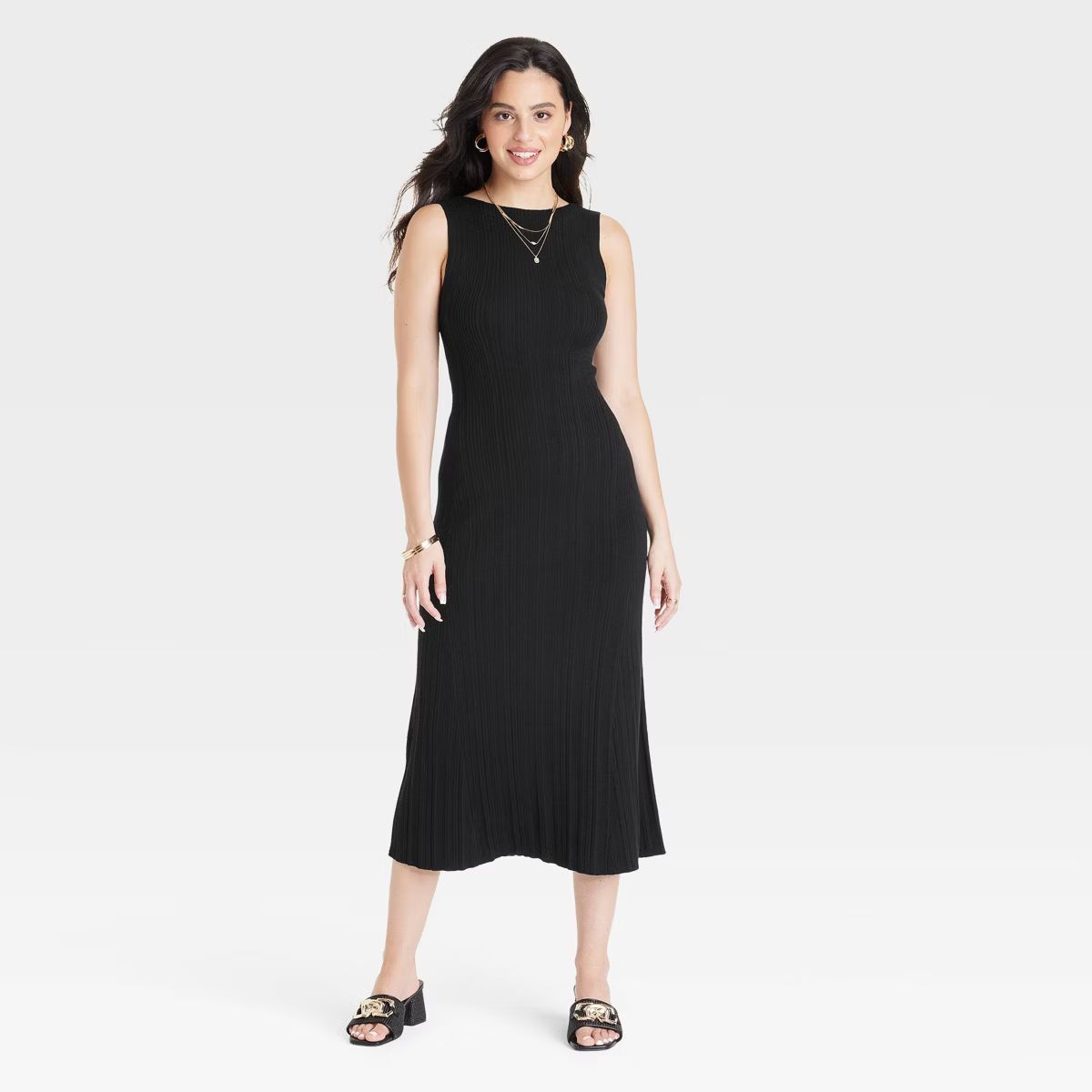 Women's Faux Plisse Midi Sweater Dress - A New Day™ | Target