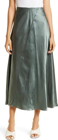 Vince Raw Edge Paneled Satin Slip Skirt | Nordstrom | Nordstrom