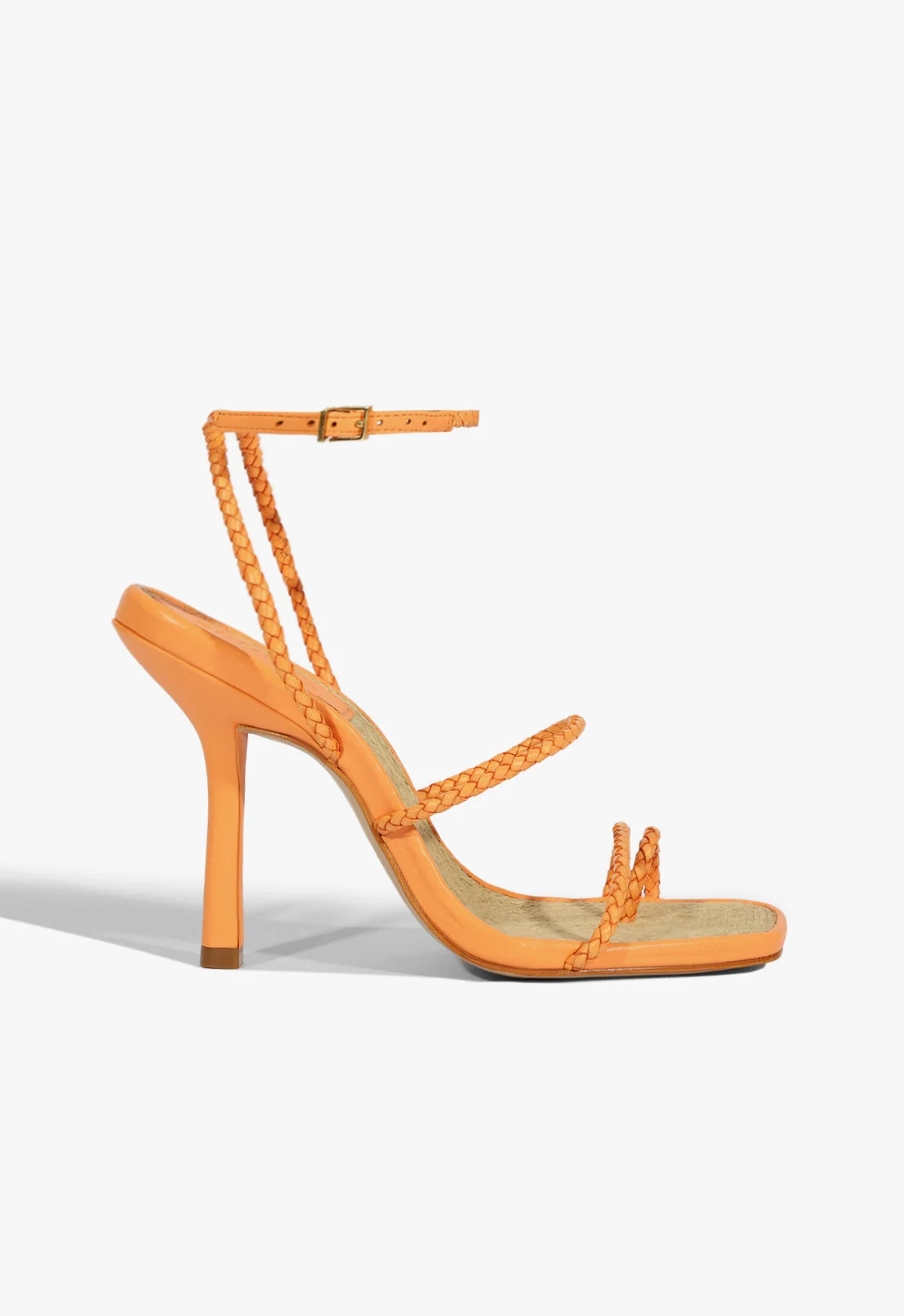 Kaya Straw Stiletto Sandal | Orange | Leather | Schutz (US)