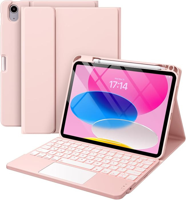 Compatible for iPad 11th 10th Generation Case with Keyboard, Folio Cover with Pencil Holder, Mult... | Amazon (US)