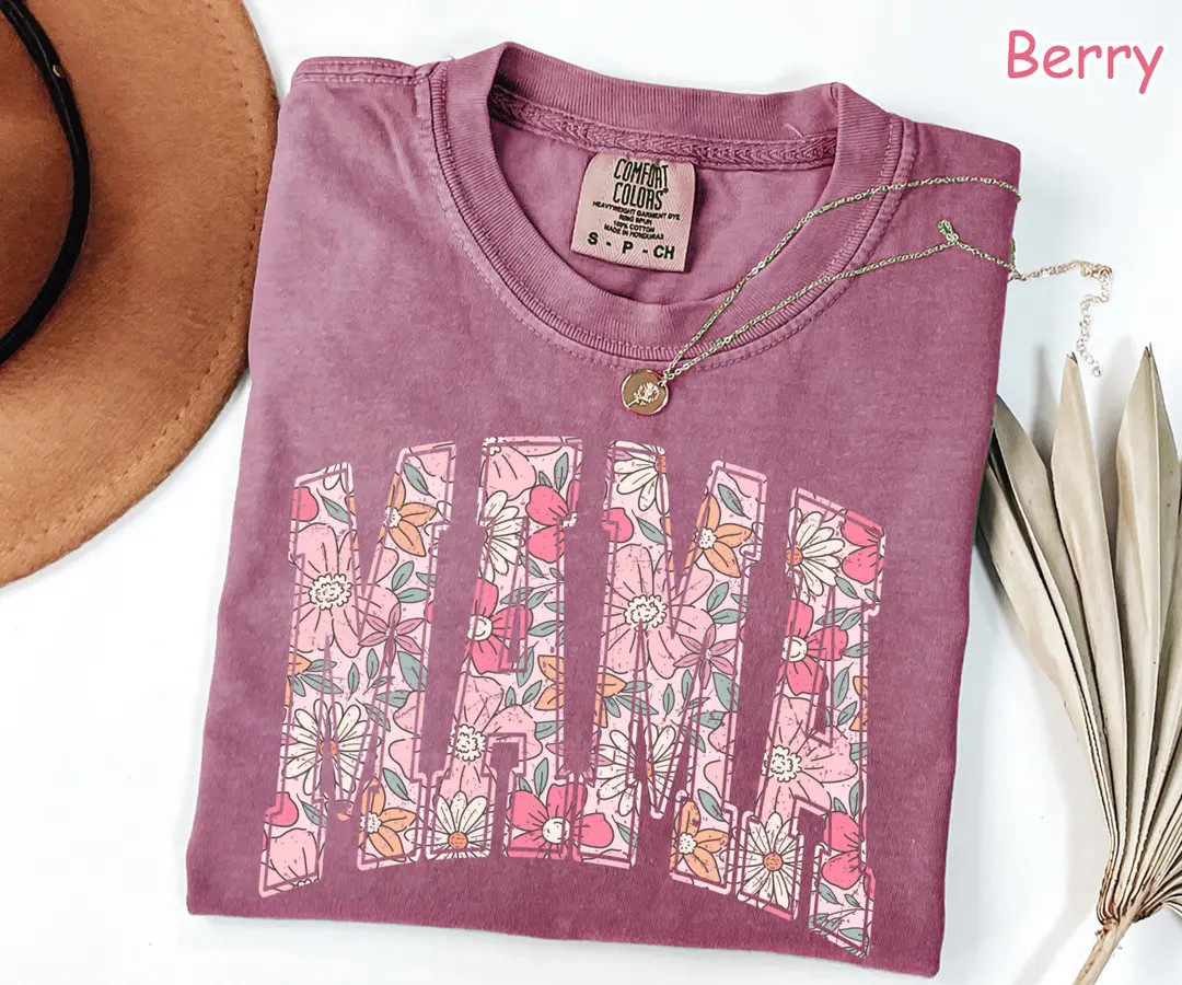 Comfort Colors® Boho Floral Mama Shirt Mothers Day Gift Trendy Mom Spring Tee Cute Gift for Mom ... | Etsy (US)
